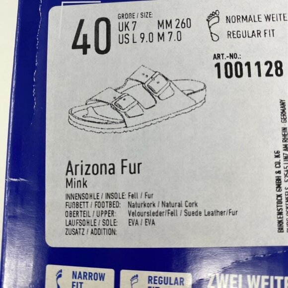 Birkenstock Arizona Sz 40/ Men\'s 7 Fur Lined Sandals Mink main image 8